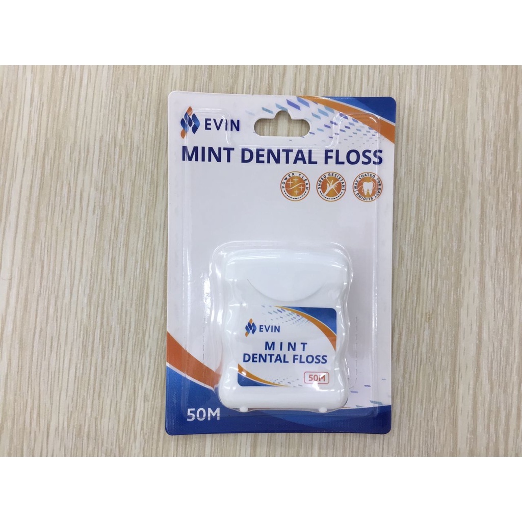 [TY PHARMACY] EVIN Mint Dental Floss 50M (Easily slide into interdental spaces to remove food debris & plaque)