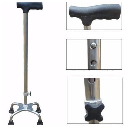 Stainless Steel Adjustable Tongkat Orang Tua Tongkat Kaki 4 Pointed Walking Stick Tongkat Jalan Tongkat Sakit Kaki Shopee Malaysia