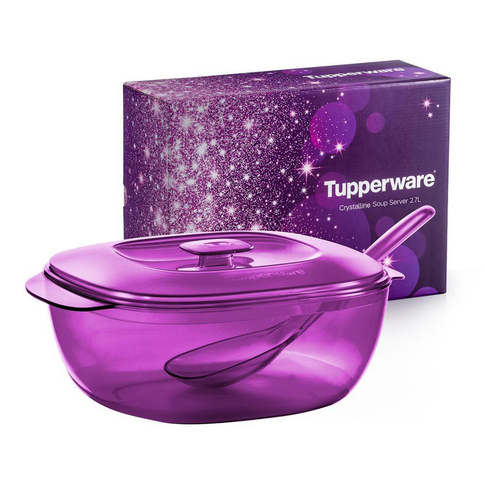 Tupperware Purple Royale Crystalline Soup Server (1) 2.7L & Soup Ladle with box