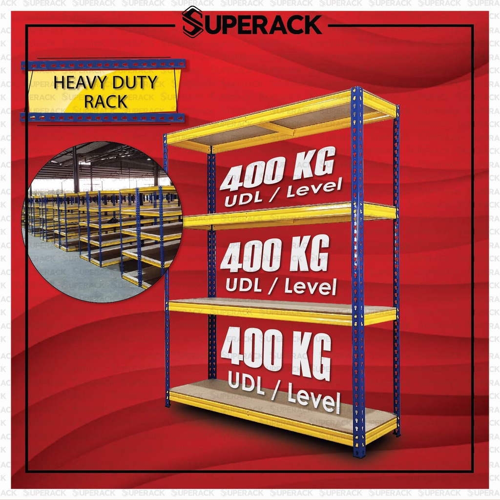 SUPERACK Heavy Duty Rack Boltless Rack Shelf Rack Storage Rak Besi Rak