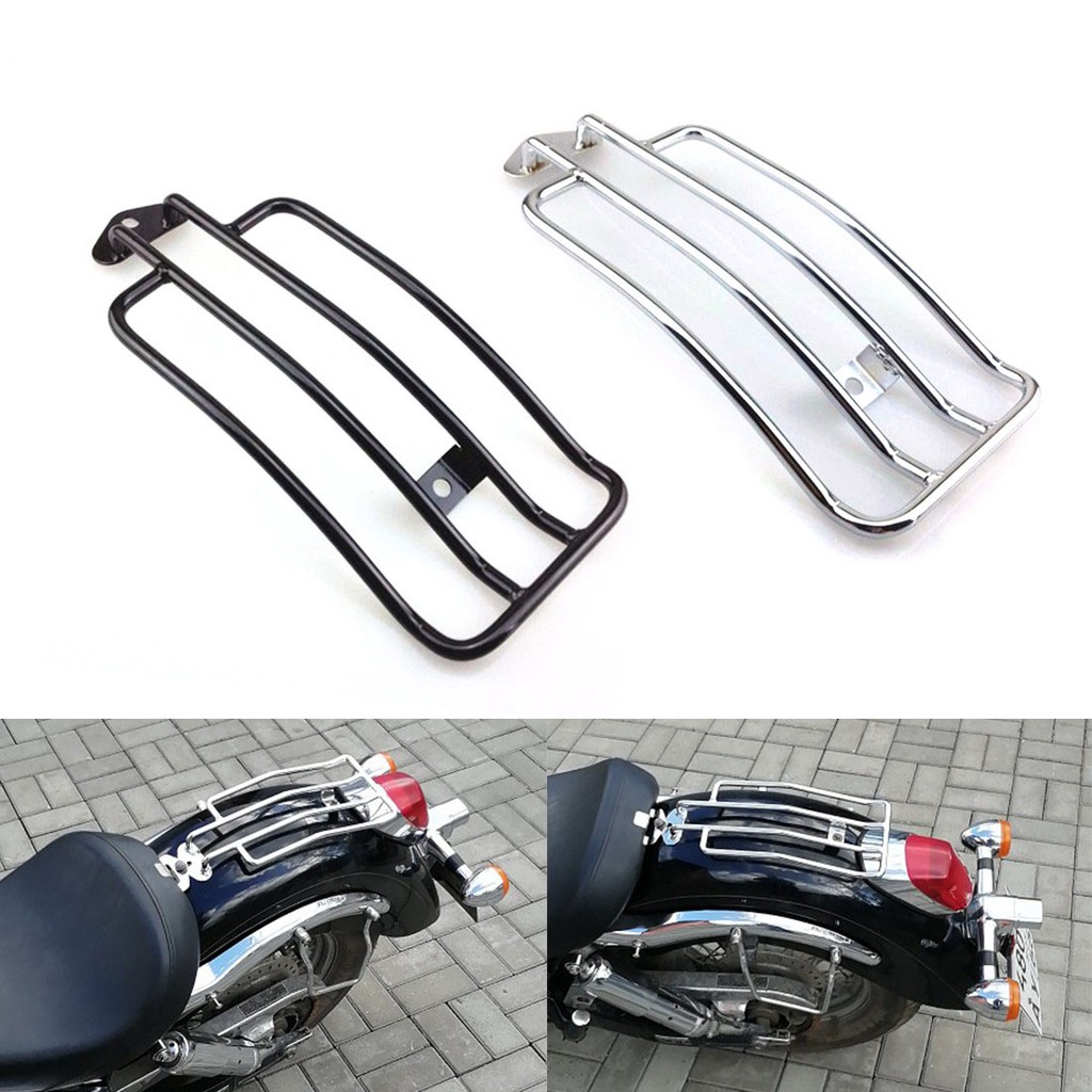 Motorcycle Black Chrome Rear Solo Seat Luggage Rack Carrier For Honda Shadow Aero 750 04 Shopee Malaysia