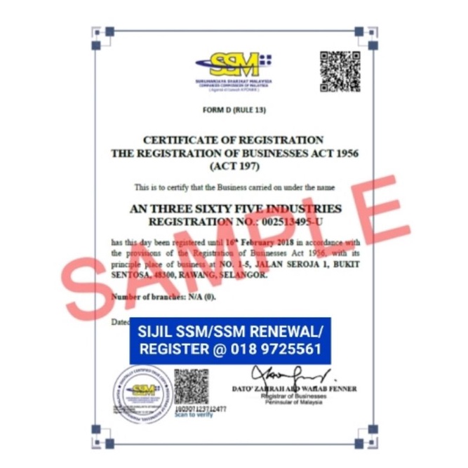 SSM REGISTER CERTIFICATION FORM D RENEWAL  Shopee Malaysia