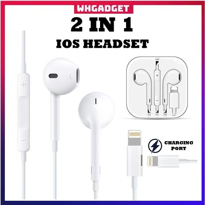 Buy Apple Iphone Lightning Earphone With Microphone Earbuds Stereo Headphone Noise Cancelling For Iphone Wired Earfon 苹果有线耳机 Seetracker Malaysia