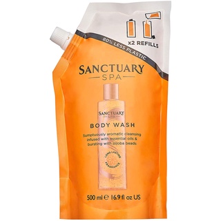 Sanctuary Spa Shower Gel Refill, Vegan Body Wash Refills Bottle Twice with 80 percent Less ...