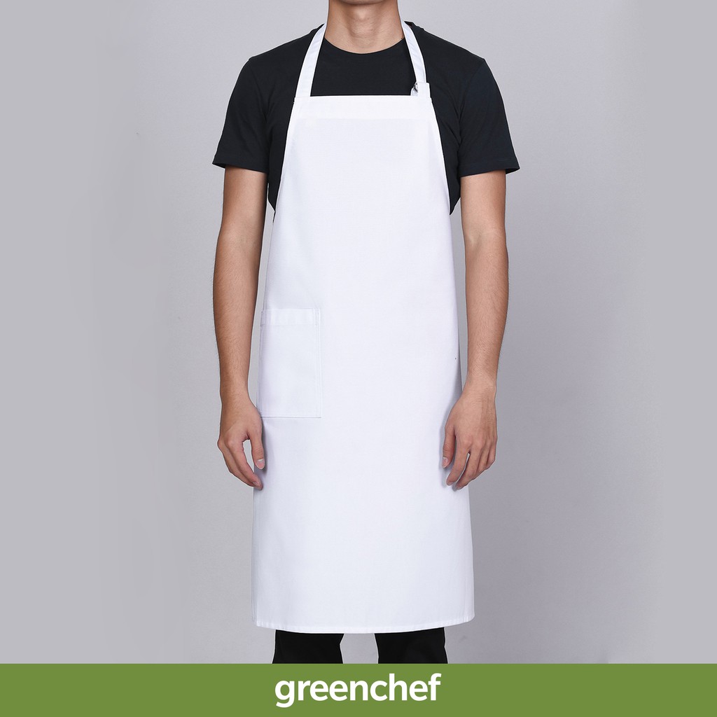 White Basic Bib Apron, Full Apron | Shopee Malaysia