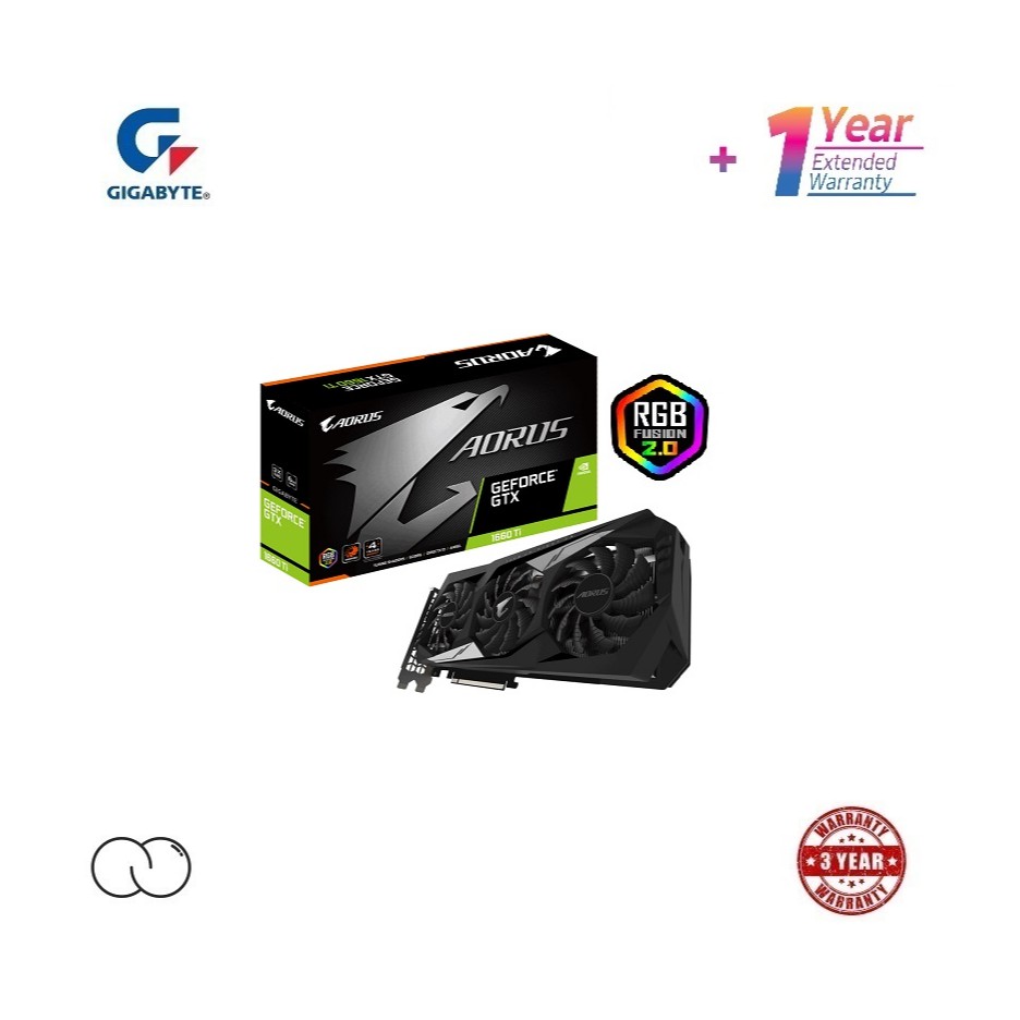 Gigabyte Nvidia Aorus Geforce Gtx 1660 Ti Gddr6 6gb Rgb Fusion 2 0 Gpu Graphic Card Gv N166taorus 6gd Shopee Malaysia