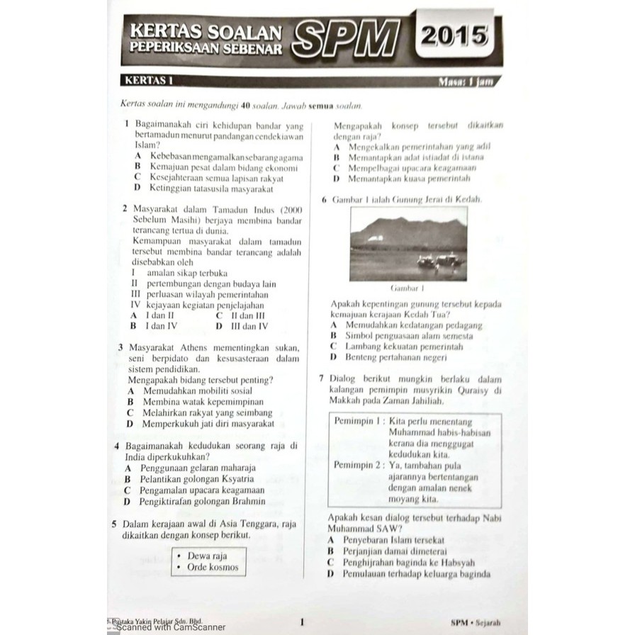 Mh Yakin 2020 Kertas Soalan Sebenar Peperiksaan Spm 2015 2019 Shopee Malaysia