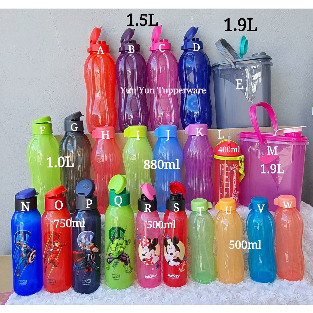 Tupperware Eco Bottle (1 PC) - 1.5L / 1L / 750ml / 500ml / 400ml / 350ml  / 310ml / Strap