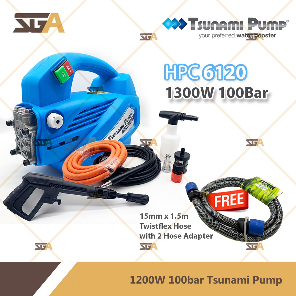 HPC6120 1300watts 100Bar Tsunami High Pressure Cleaner Water Jet