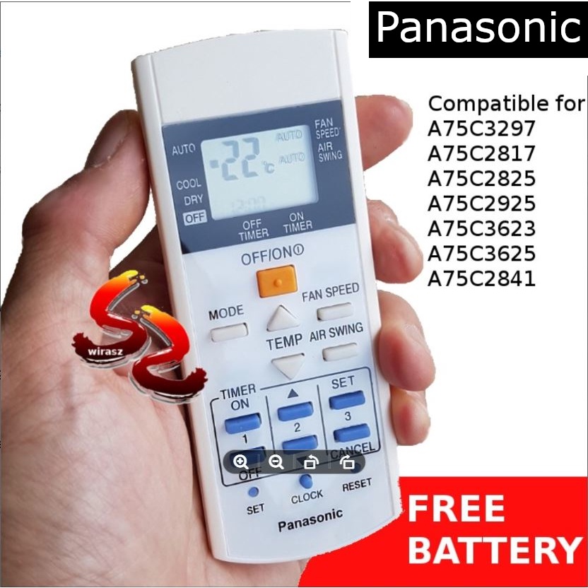Panasonic aircond remote control aircon air cond spare a75c3297 FREE