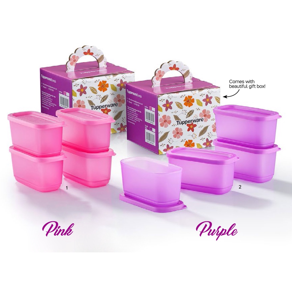 Tupperware Sweet Twinkets Gift Set 250ml (4pcs) / Cubix Mini Rectangular 250ml (2pcs) / Rainbow Cubes Gift Set 80ml