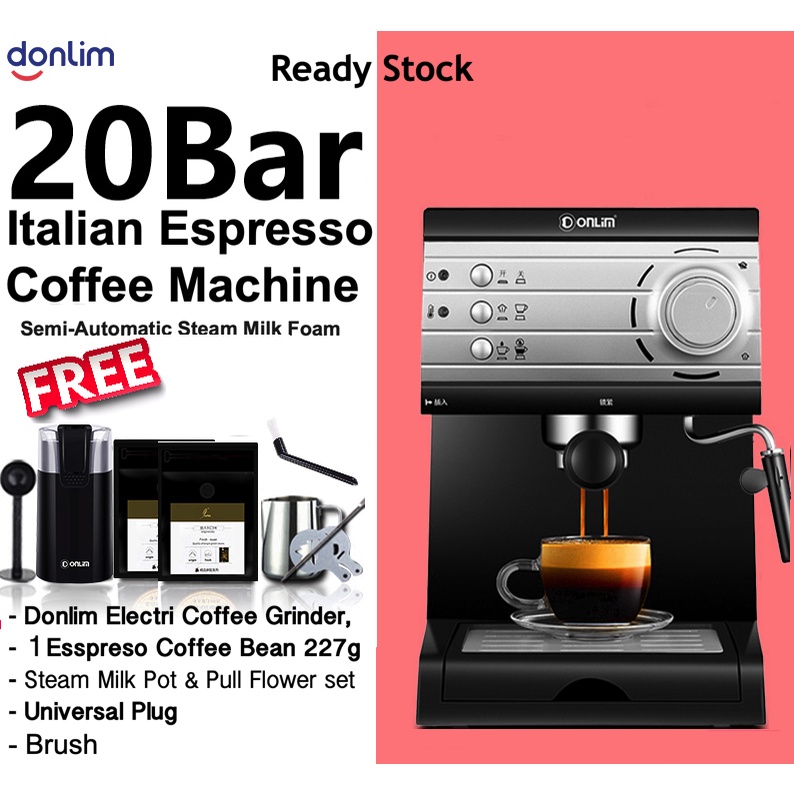 Donlim KF6001 Espresso Coffee Machine 20 Bar Pressure Pump Driven Espresso vs BSboss Delonghi