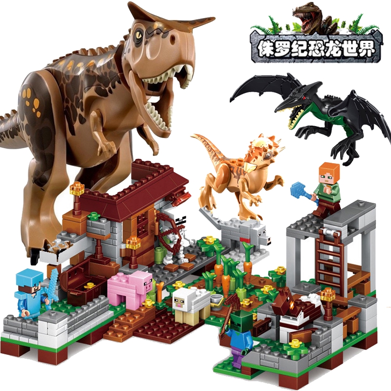 dinosaur assembling building blocks set