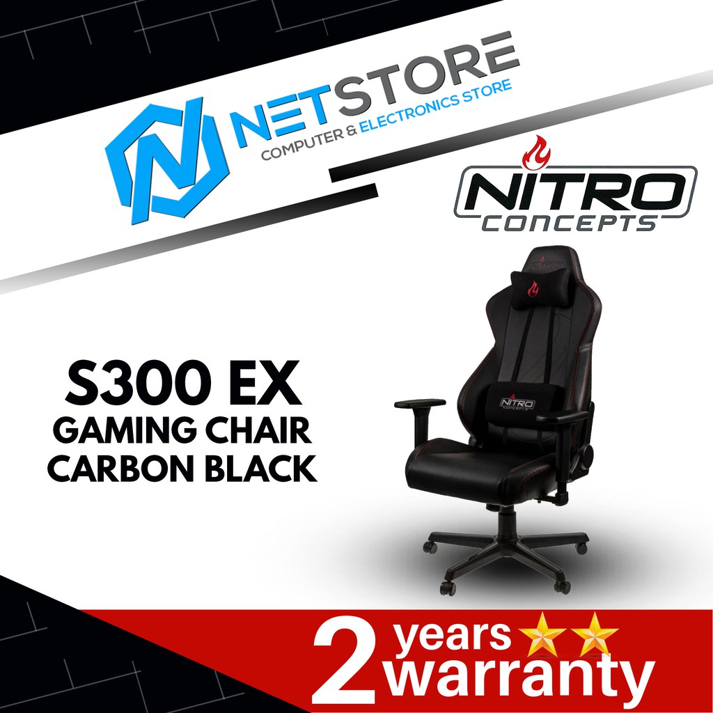 Nitro Concepts S300 Ex Gaming Chair Carbon Black Shopee Malaysia