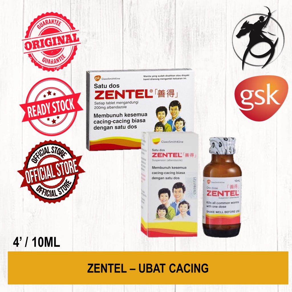 Ubat Cacing Zentel Tablet 4 S Suspension 10ml Shopee Malaysia