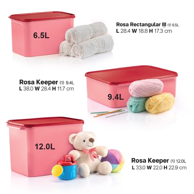 Tupperware Rosa Rectangular (Full Set) | Shopee Malaysia