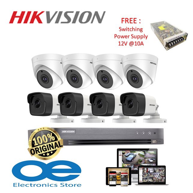 HIKVISION DS-7208HUHI-K2 Analog 8CH 5MP H.265 5 IN 1 Full HD CCTV ...