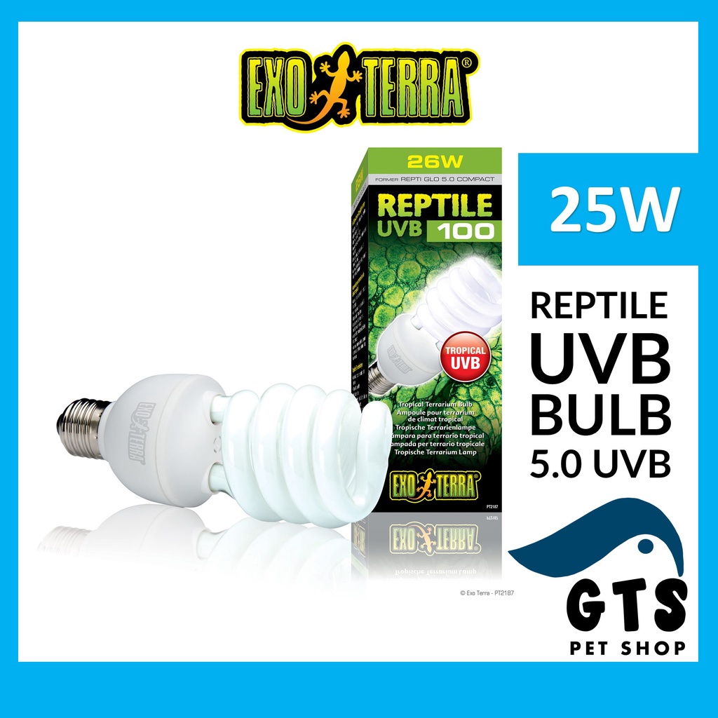Exo Terra Reptile UVB 100 26W Compact Fluor Bulb pt-2187 Repti-Glo 5.0 