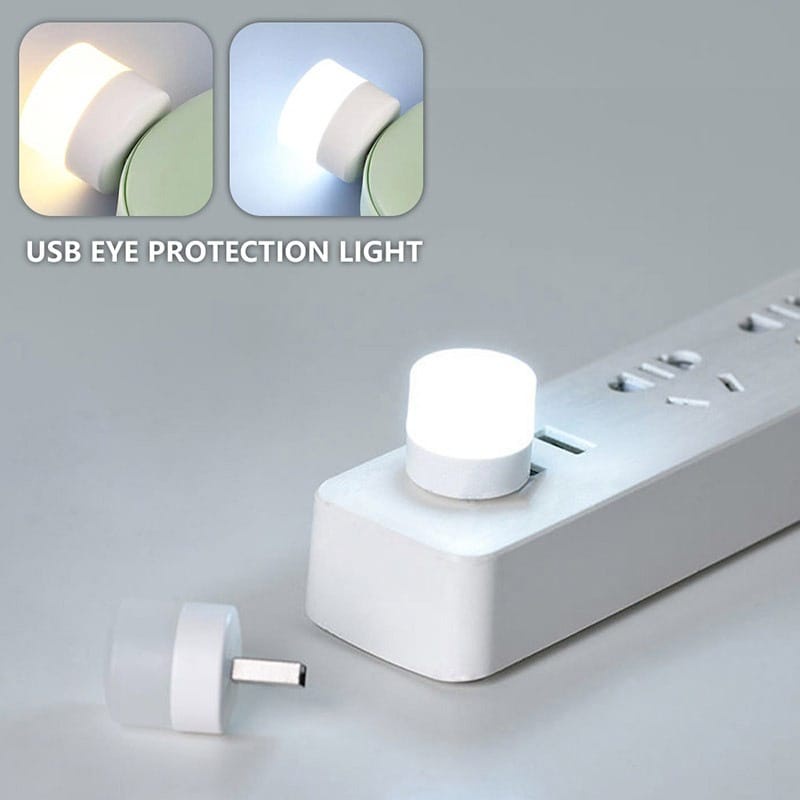 1pc USB LED Light Soft Eye Protection Night Reading Mini Portable 1w Small White Warm Lamp Lampu Bulb Mentol Plug In 小夜灯