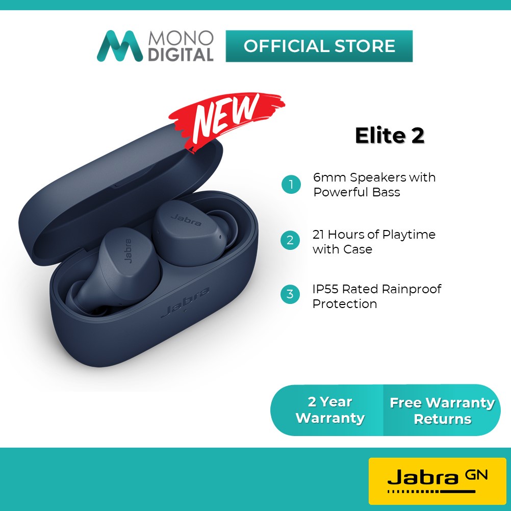 Jabra Elite 2 True Wireless Bluetooth Earbuds TWS Noise Isolation