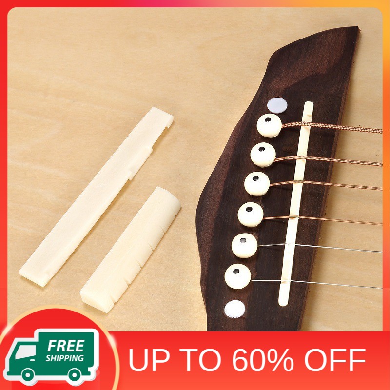 Essential Reliable 6 String Acoustic Guitar Bone Bridge Saddle Nut - Image 3