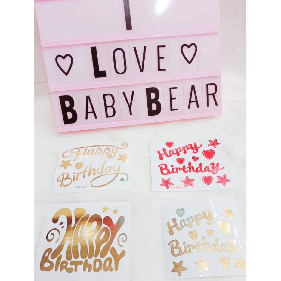 Ready Stock 1pc Bubble Balloon Sticker Love U Happy Birthday 10 8cm X 12cm Shopee Malaysia