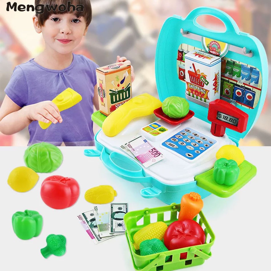 pretend play supermarket checkout