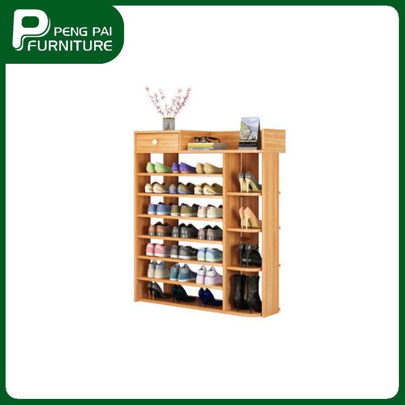 Shoe Rack Simple Multi Layer Storage Shoe Cabinet Home Economical Solid Wood Shopee Malaysia