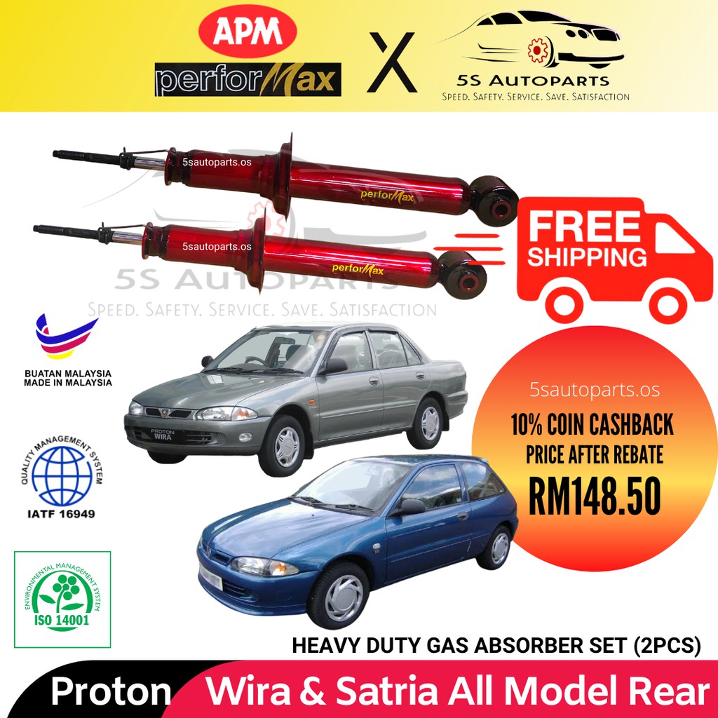 Apm Performax Proton Wira Satria All Model Rear Heavy Duty Sport Absorber Set 2 Pcs Shopee Malaysia