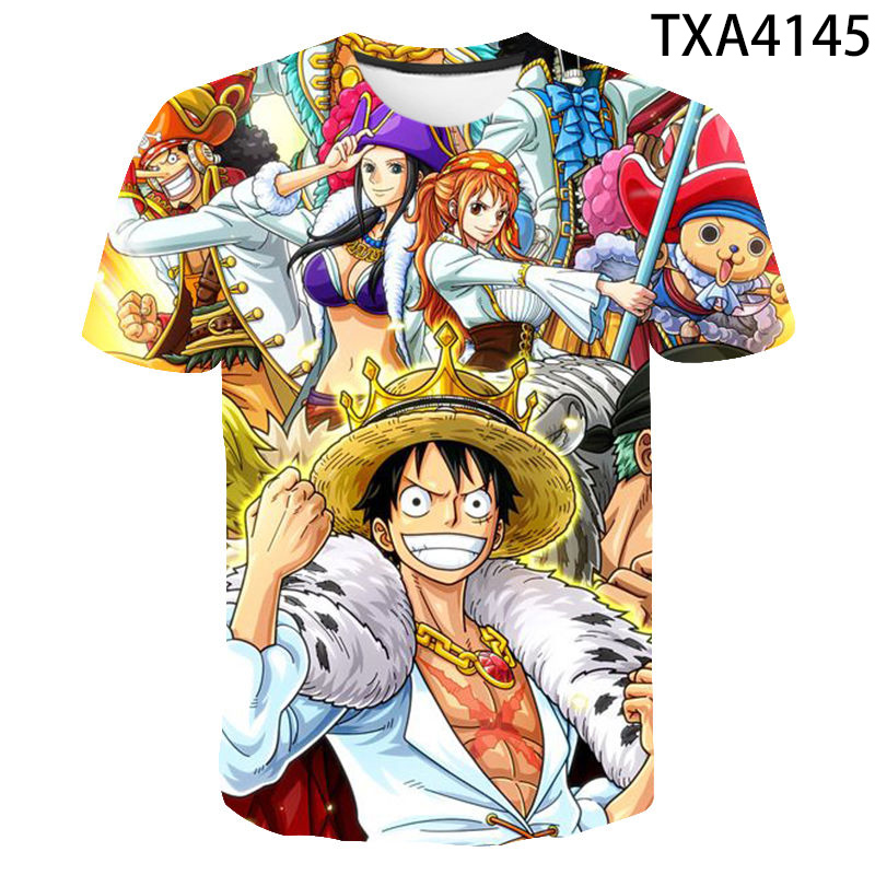 One Piece Hot Blood Anime T-shirt Cartoon Fashion 3D-Printed T-shirt Summer  Short-sleeved T-shirt male T-shirt clothing | Shopee Malaysia