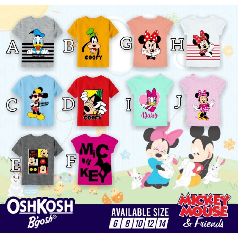 Oshkosh Mickey Mouse T Shirt Micky Mouse Child T Shirt Shopee Malaysia