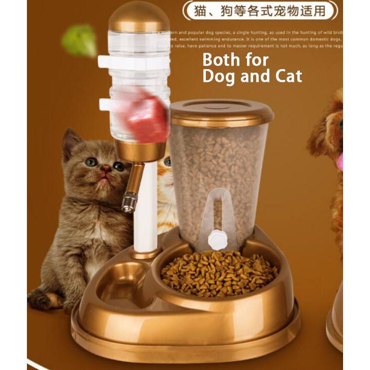 Bekas makanan haiwan kucing anjing automatik/Bowl Pet Feeder/2 in 
