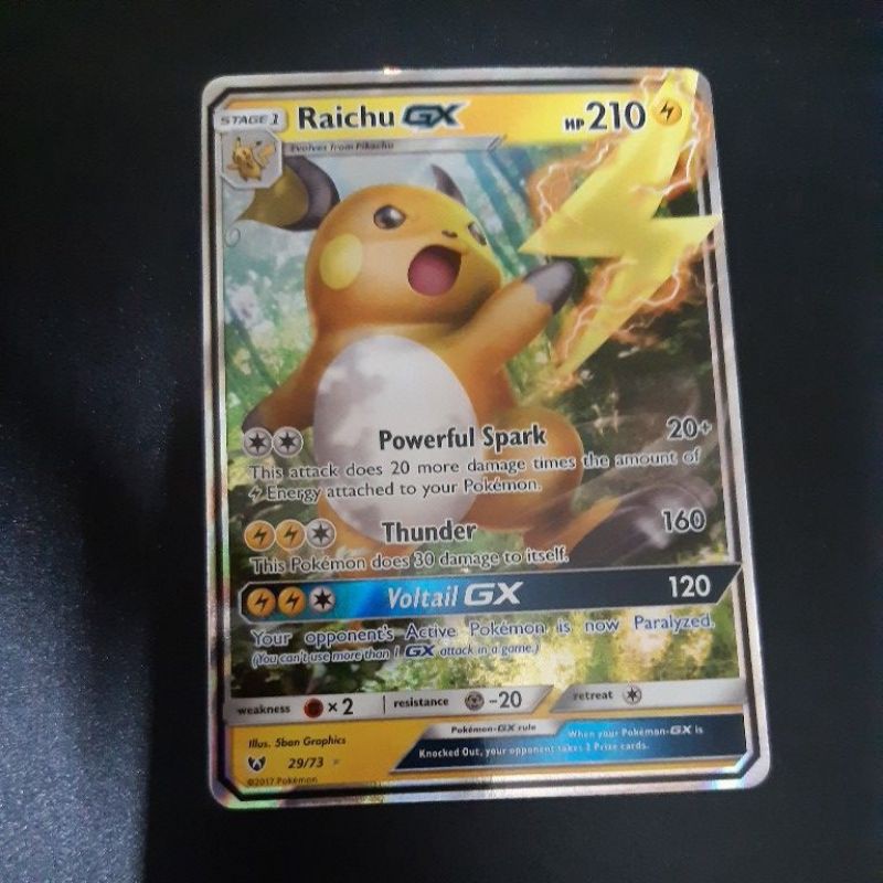 Pokemon Card Tcg Shining Legend Raichu Gx 29 73 Ultra Rare 100 Original Pokemon Cards Shopee Malaysia
