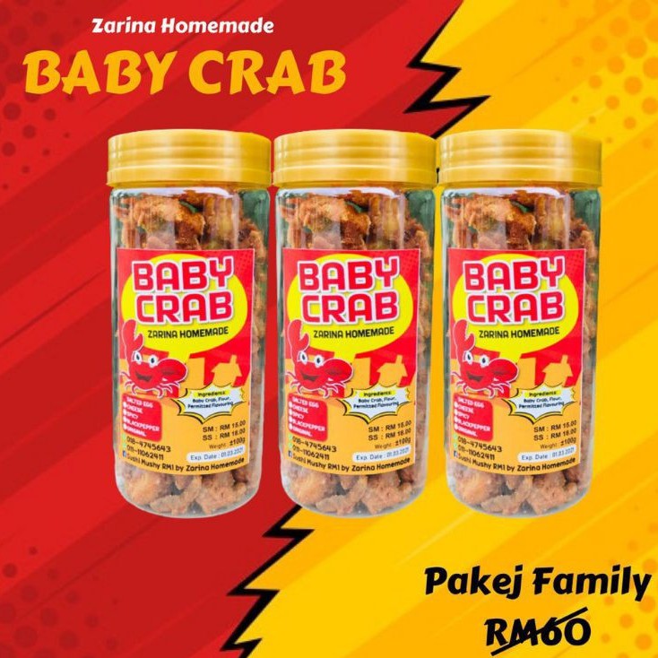 BABY CRAB CRIPSY - Salted Egg / Spicy / Cheezy (Ready)