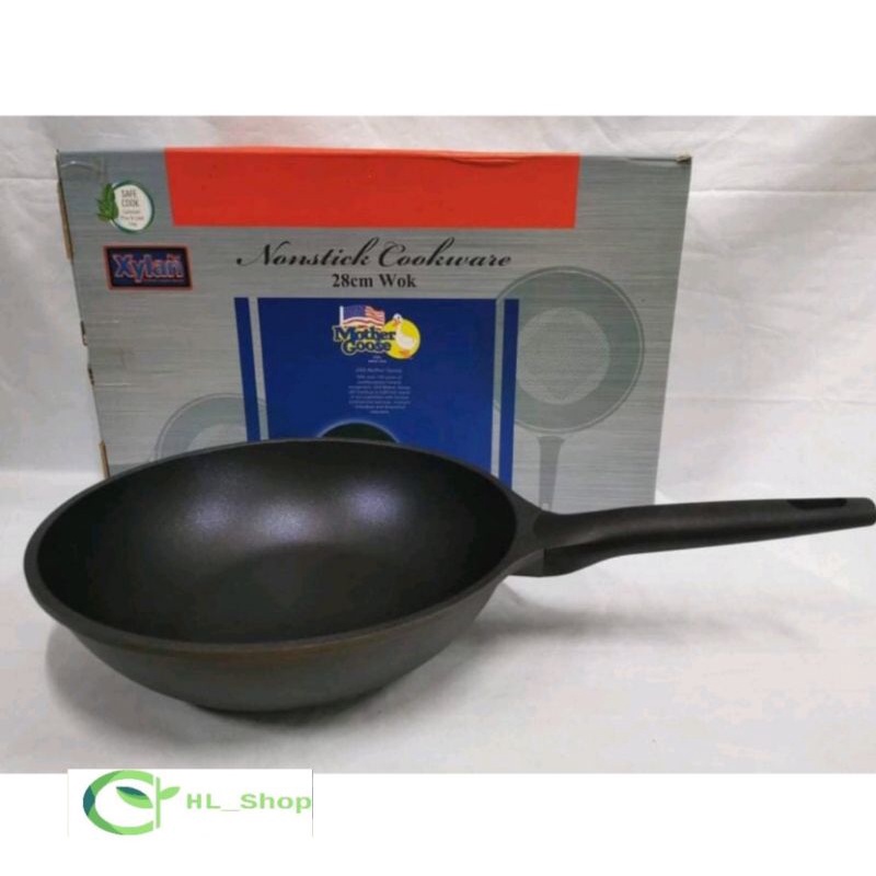Mother Goose Cookware Wok (USA) XYLAN PLUS 28cm Nonstick Wok Pan/ACSON
