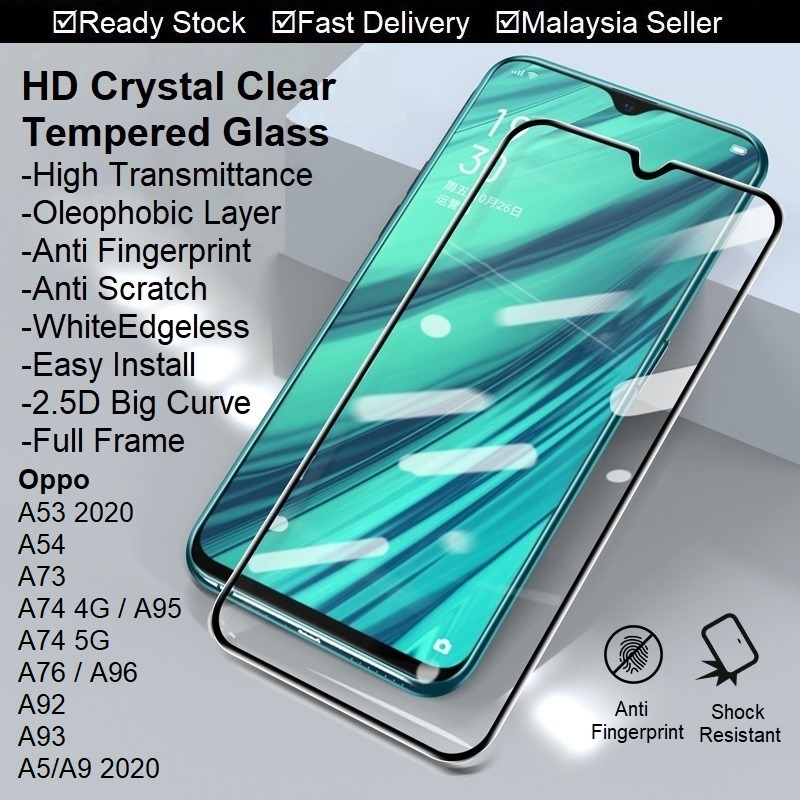 Oppo A95 A93 A92 A91 A74 4g 5g A53 2020 A9 A5 A54 Reno 2 3 Pro 4 5 5f Hd Clear Tempered Glass