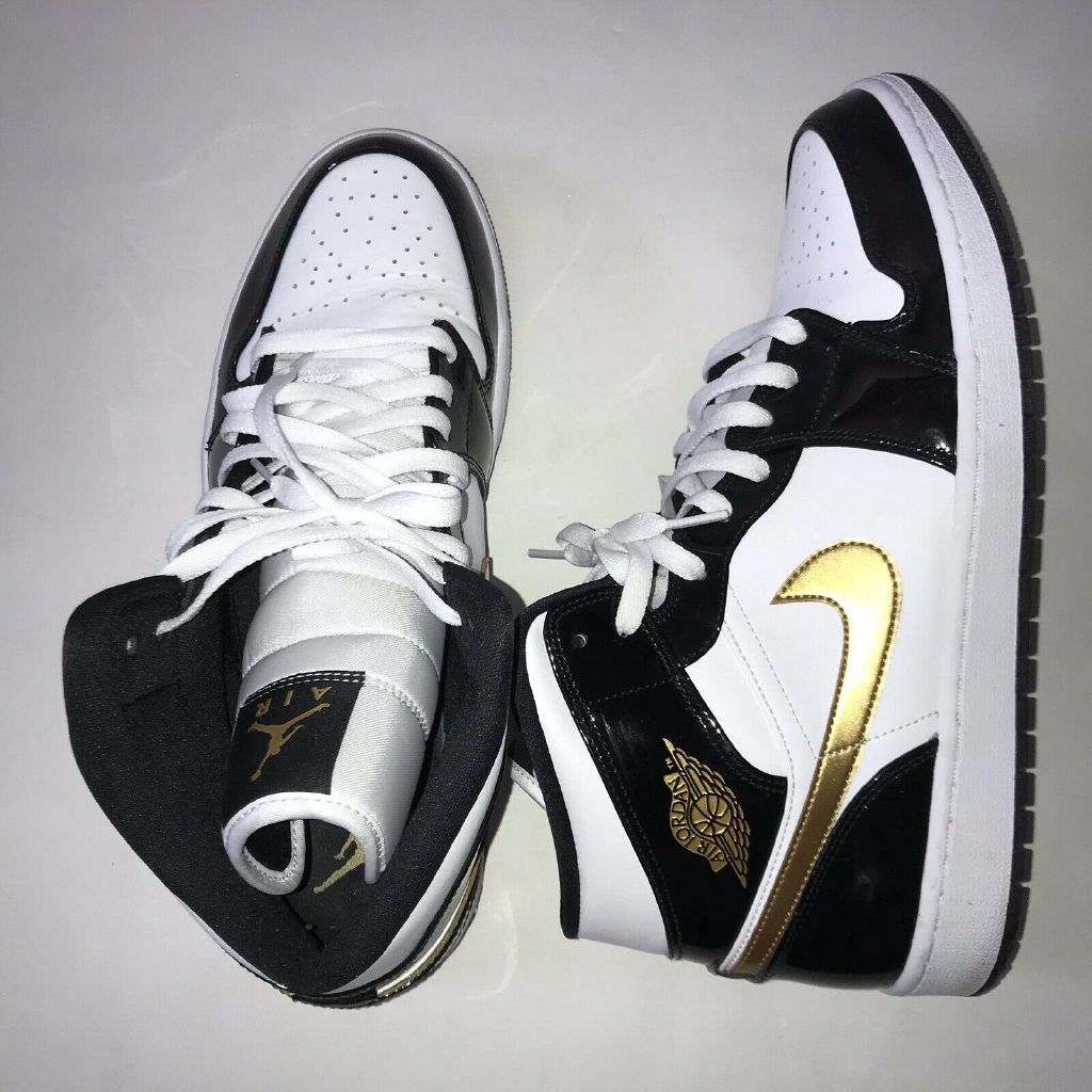 black gold white jordan 1