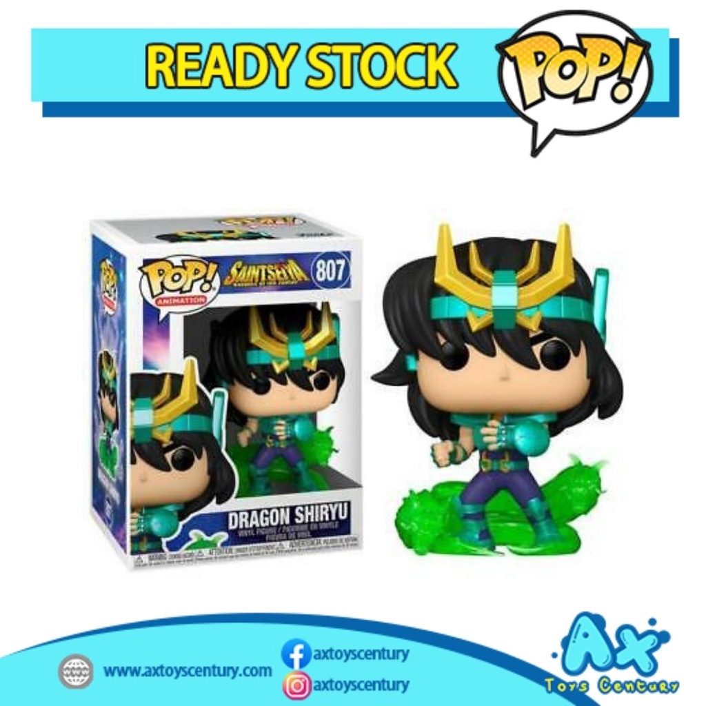 Funko Pop! Animation: Saint Seiya: Knights of the Zodiac - Dragon Shiryu #807 100% Genuine