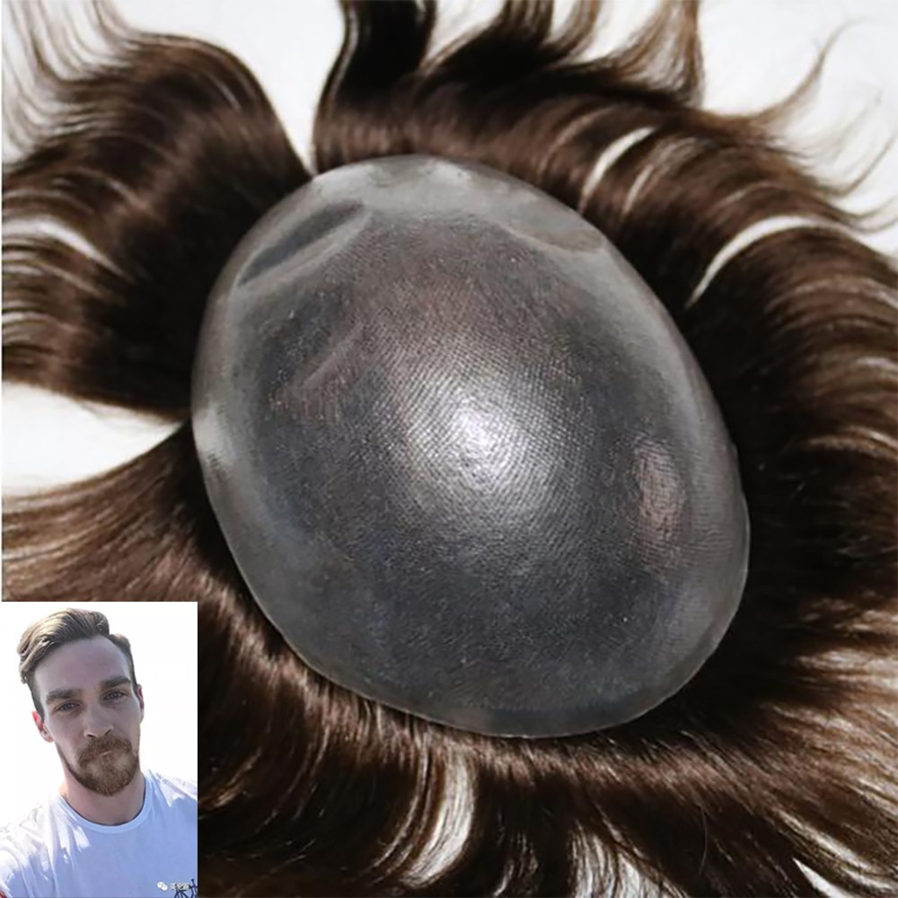 Super Thin Pu Base Men S Human Hair Replacement Systems Men Hair