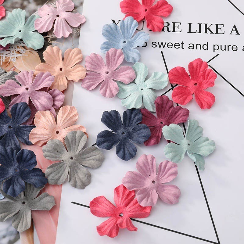 Mingmaiv 30 Pcs Diy Hair Accessories Fabric Artificial Rose Flower