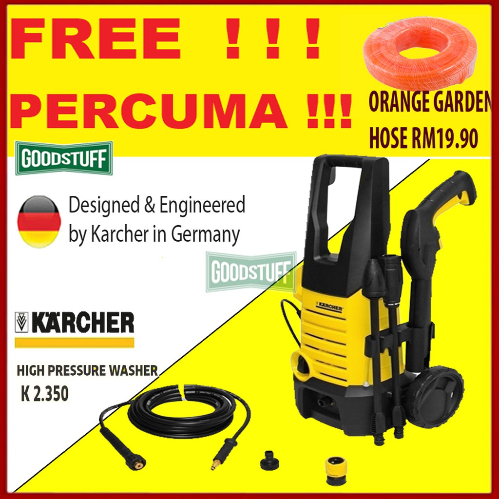 Karcher K2 350 K2350 High Pressure Washer 110 Bar Fj6 Foam Jet Rm610 3 In 1 Car Shampoo