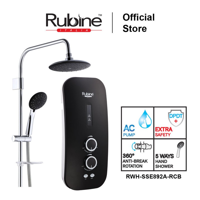 Rubine RWH-SSE892A-RCB Instant Water Heater Inverter AC Booster Pump ...