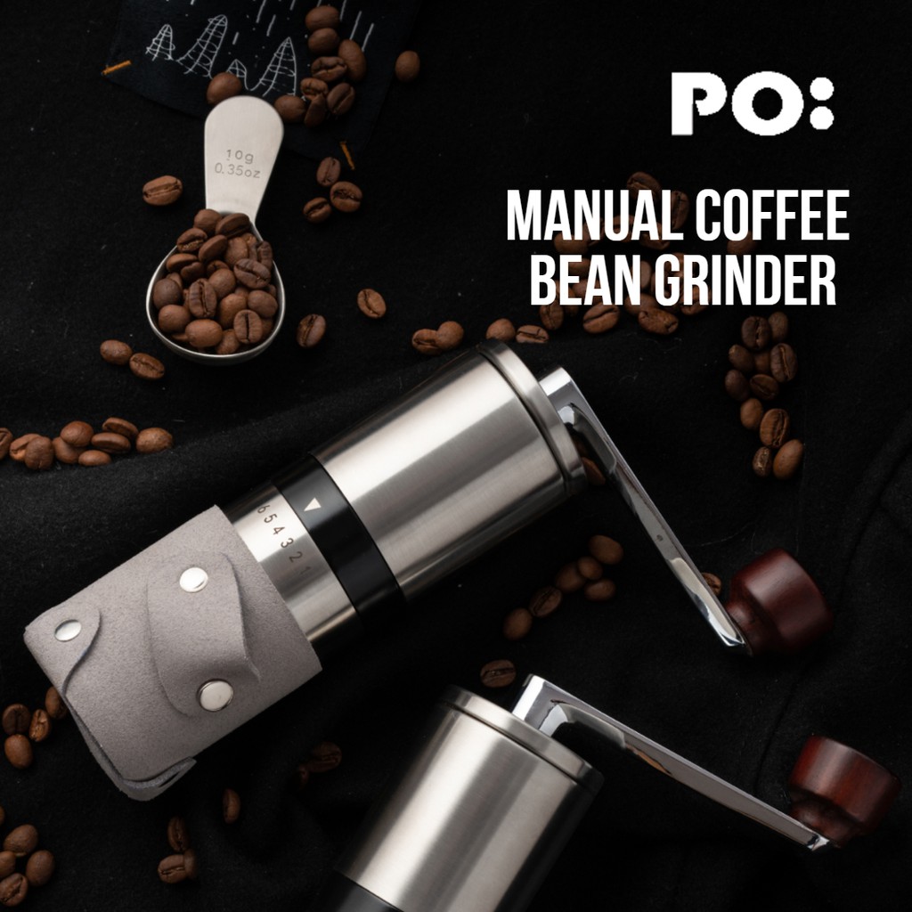 PO: adjustable Manual Grinder Portable Hand Coffee Grinder with ceramic burr grinder