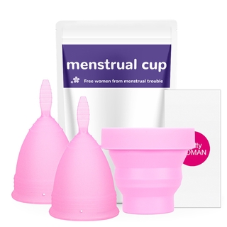 XceeFit Women Portable Menstrual Cup Medical Grade Silicone Feminine Care Moon Reusable For Women Foldable cup