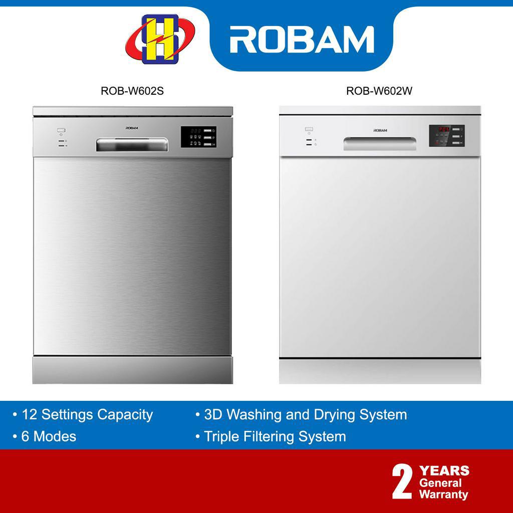 Robam Build-in Freestanding Dishwasher (6 Mode/12 Setting) 3D Washing Drying ROB-W602S / ROB-W602W