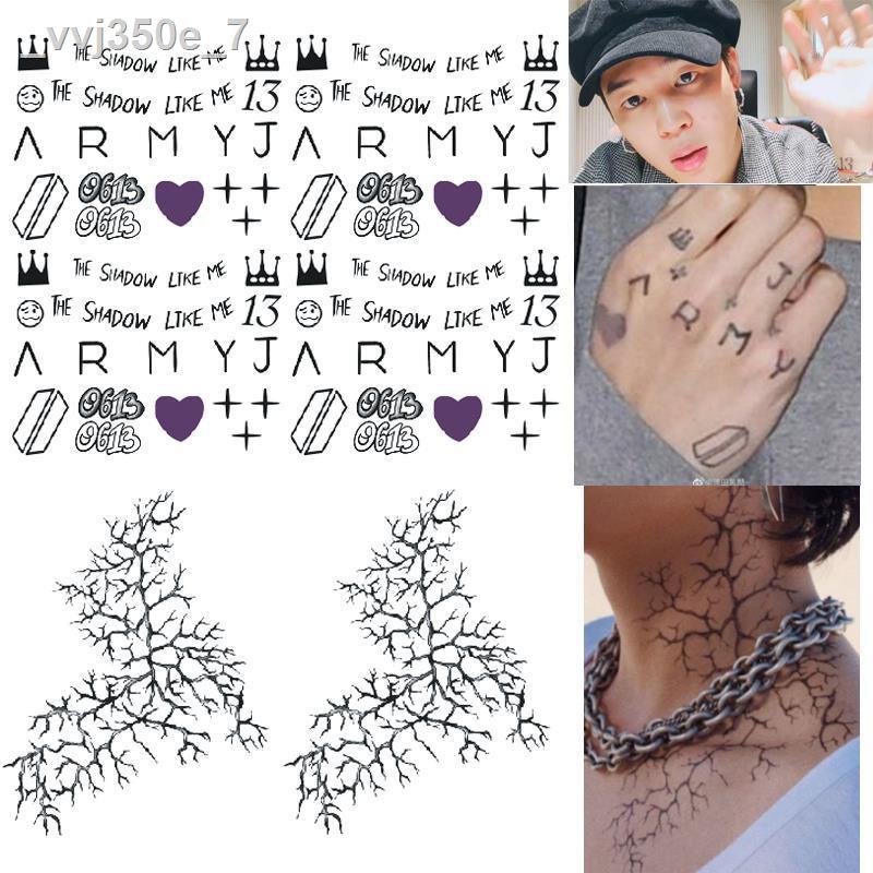 卐kim Tae Hyung Tian Jungkook Park Jimin Jin Seok Jin Bulletproof Youth League Diy Custom Waterproof Tattoo Sticker Shopee Malaysia