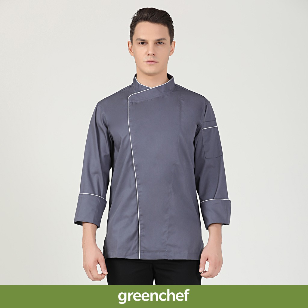 GreenChef Sage Grey Chef Jacket Coat | Shopee Malaysia