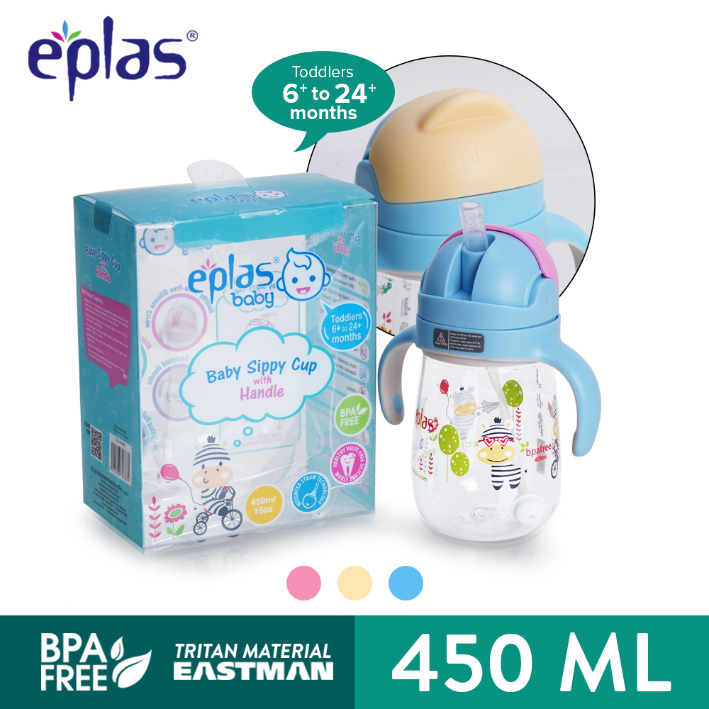 eplas BPA Free [350ml /450ml] Baby Feeding Bottle Sippy Cup Training Bottle with Straw