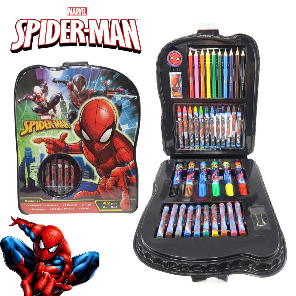 ? New! Spiderman Spider-Man Art Set 42pcs / Stationery Set / School Art  Supplies / Kids School Stationery | Shopee Malaysia