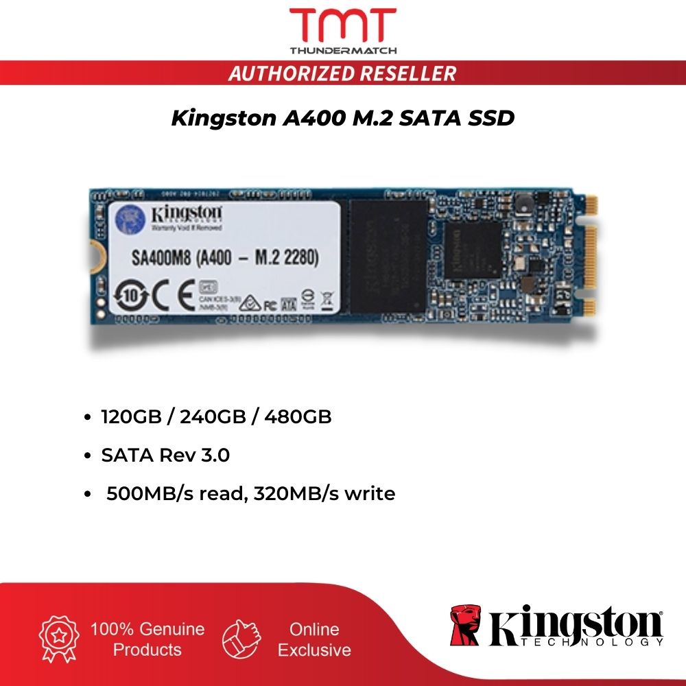 TMT Kingston A400 120GB 240GB 480GB M.2 2280 SATA SSD SA400M8 | Shopee ...